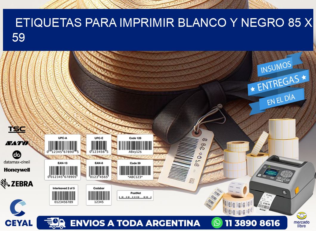 etiquetas para imprimir blanco y negro 85 x 59