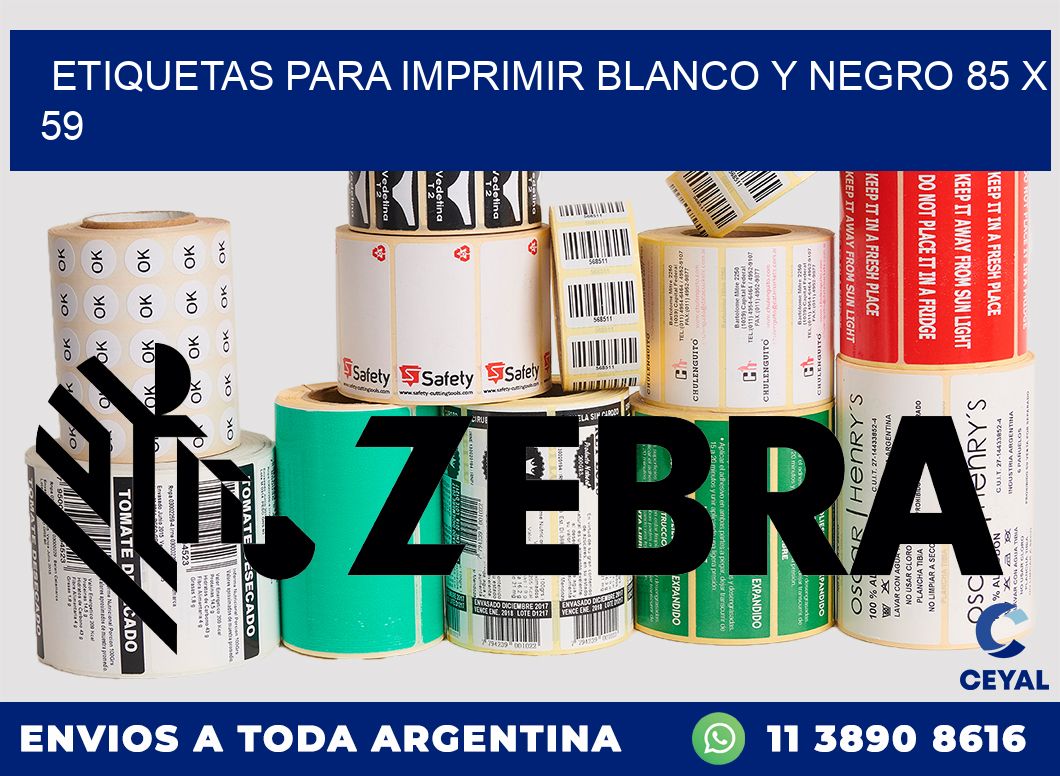 etiquetas para imprimir blanco y negro 85 x 59