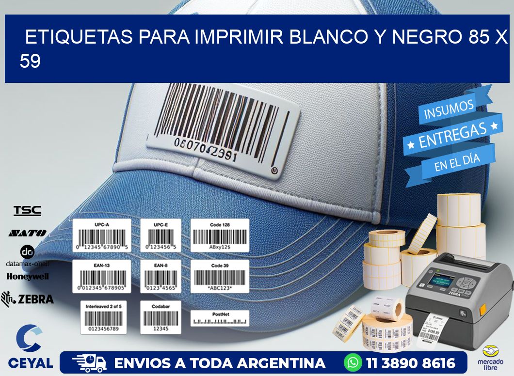 etiquetas para imprimir blanco y negro 85 x 59