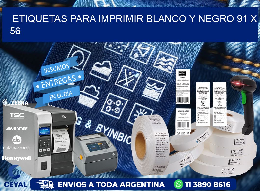 etiquetas para imprimir blanco y negro 91 x 56