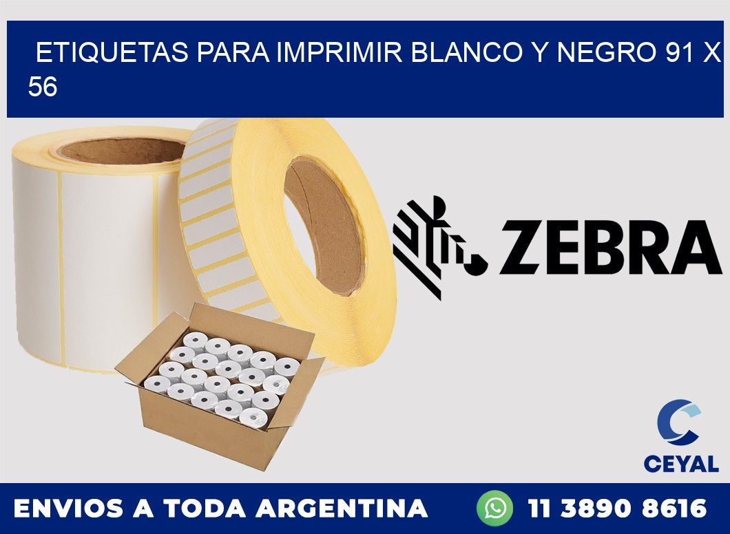 etiquetas para imprimir blanco y negro 91 x 56