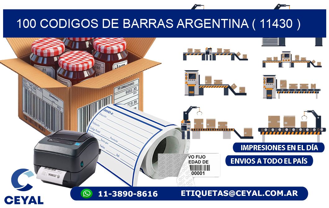 100 codigos de barras argentina ( 11430 )
