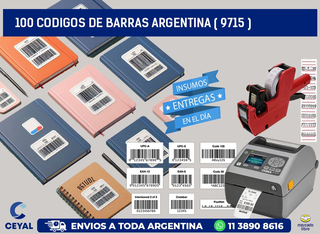 100 codigos de barras argentina ( 9715 )