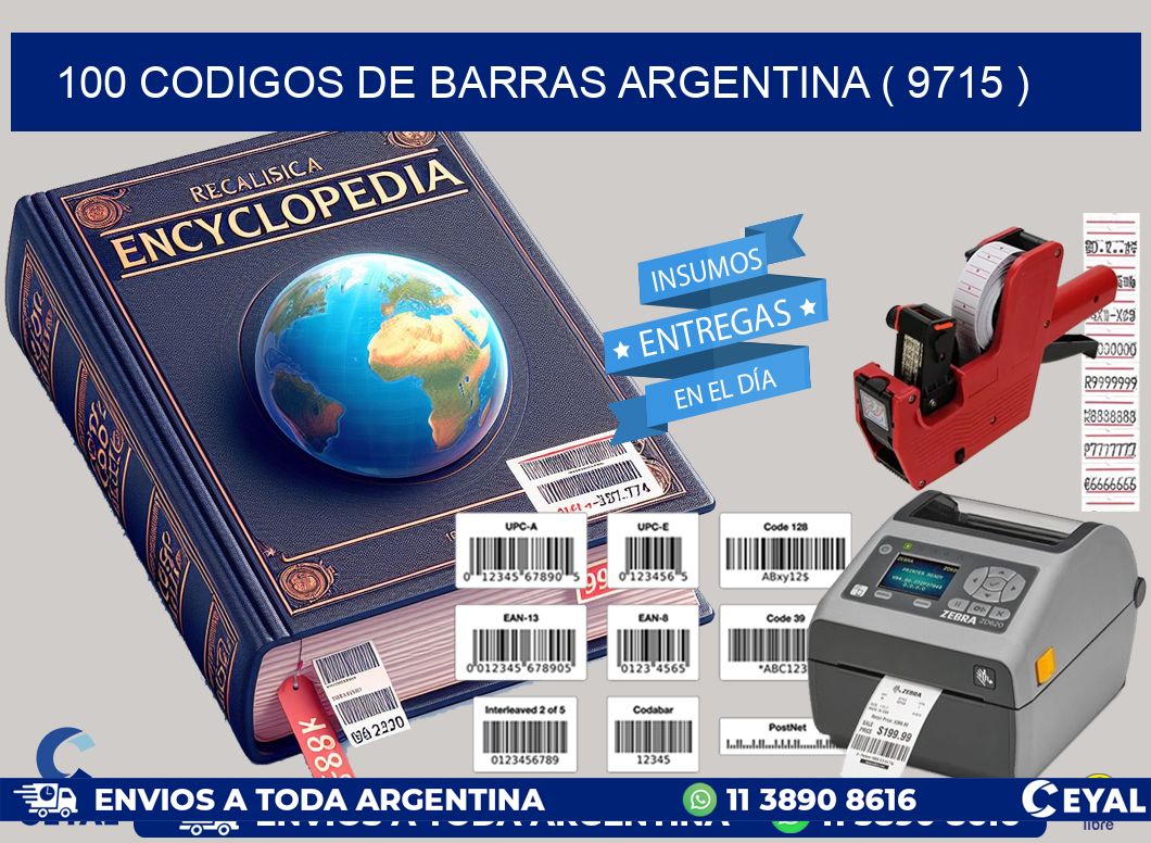 100 codigos de barras argentina ( 9715 )