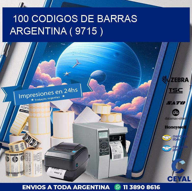 100 codigos de barras argentina ( 9715 )