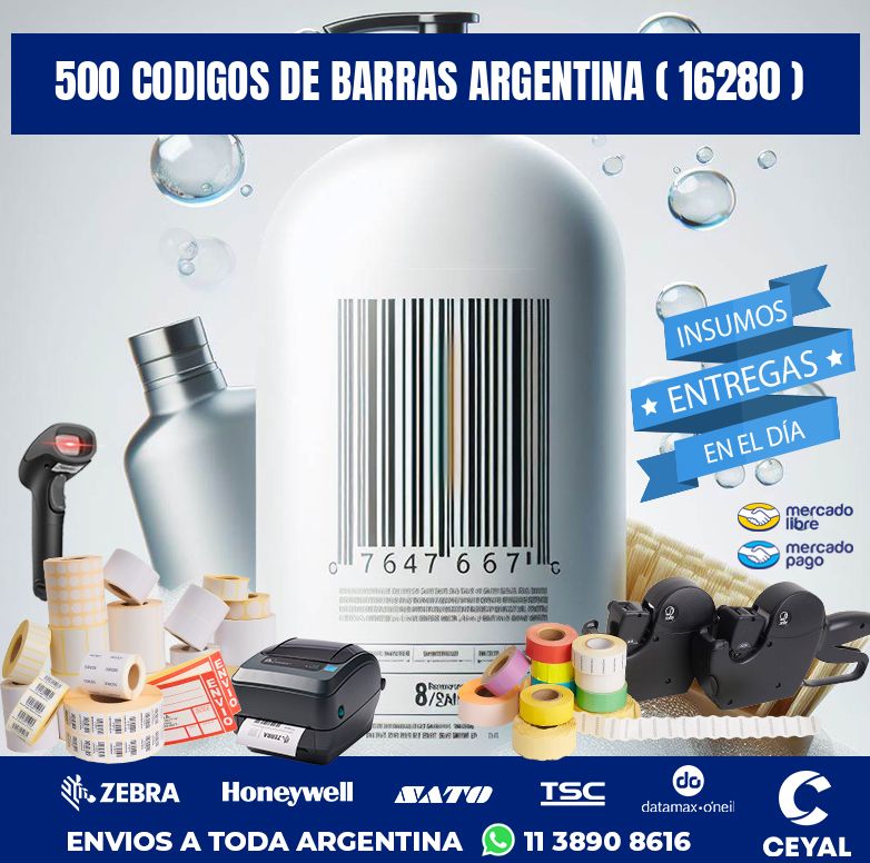 500 codigos de barras argentina ( 16280 )