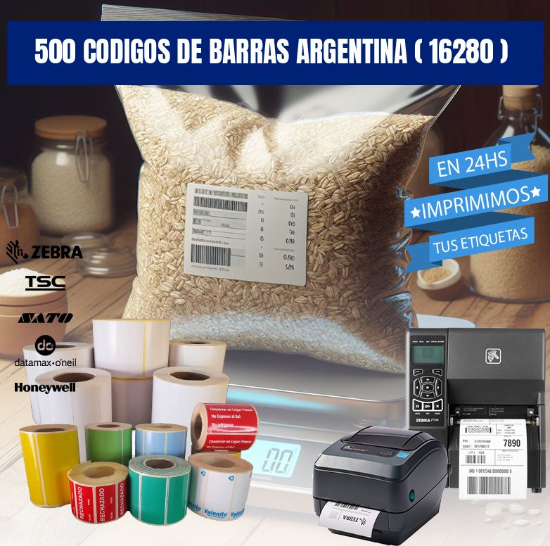 500 codigos de barras argentina ( 16280 )