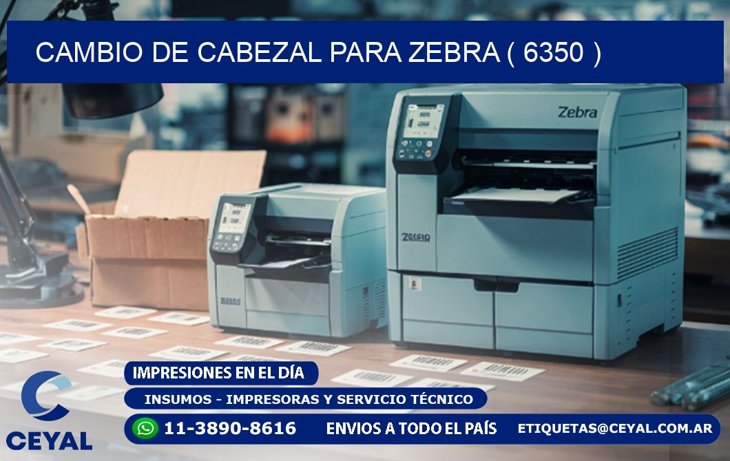CAMBIO DE CABEZAL PARA ZEBRA ( 6350 )
