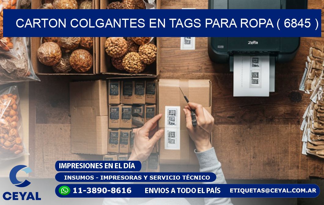 CARTON COLGANTES EN TAGS PARA ROPA ( 6845 )
