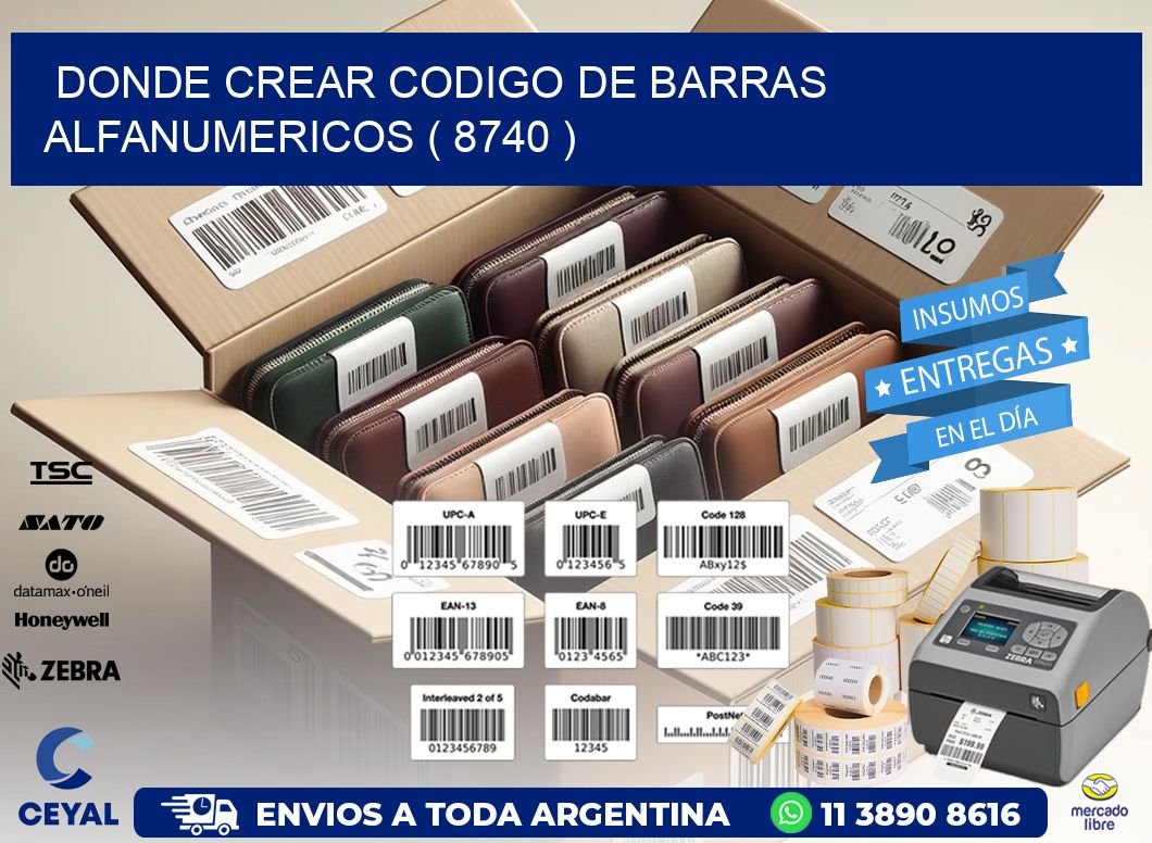 DONDE CREAR CODIGO DE BARRAS ALFANUMERICOS ( 8740 )