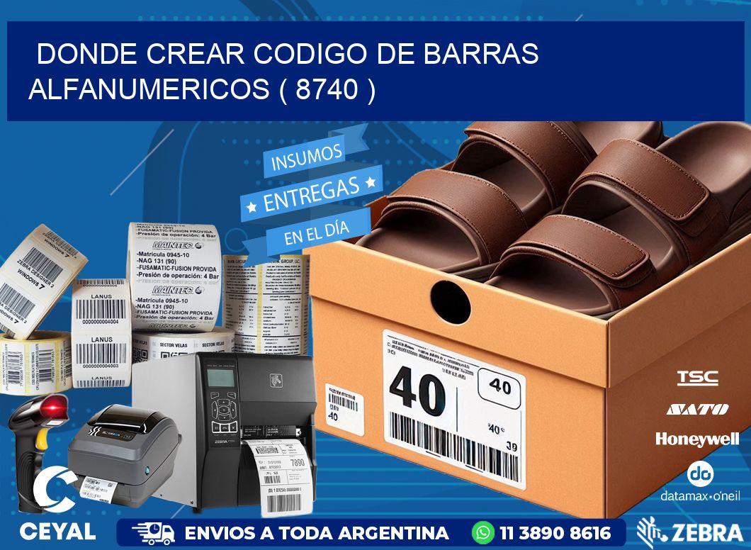 DONDE CREAR CODIGO DE BARRAS ALFANUMERICOS ( 8740 )