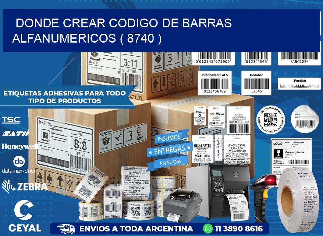 DONDE CREAR CODIGO DE BARRAS ALFANUMERICOS ( 8740 )