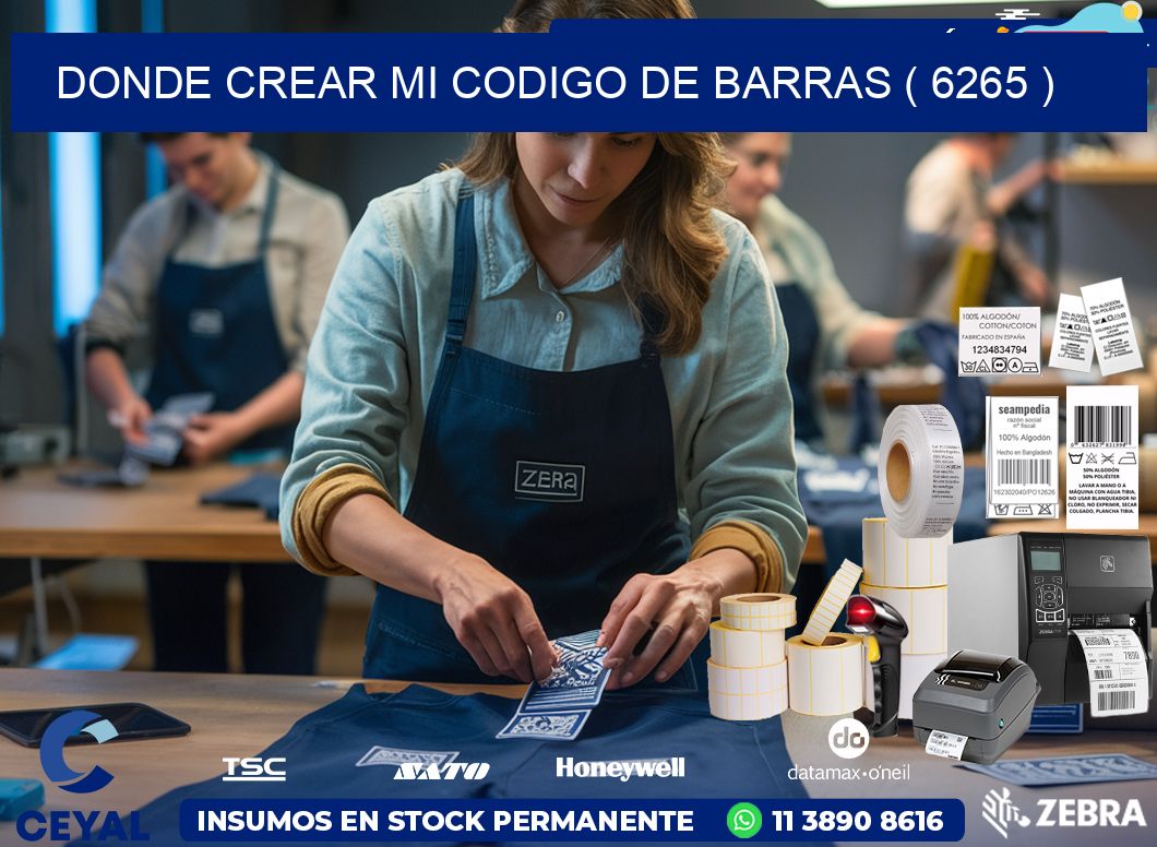 DONDE CREAR MI CODIGO DE BARRAS ( 6265 )