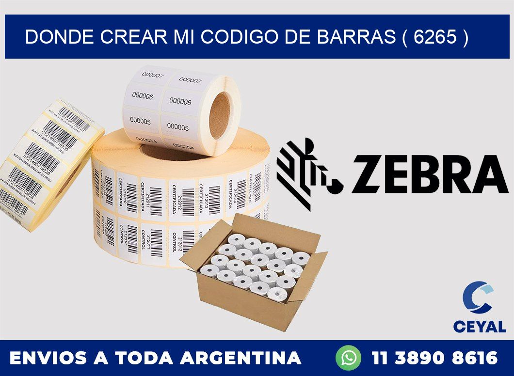 DONDE CREAR MI CODIGO DE BARRAS ( 6265 )