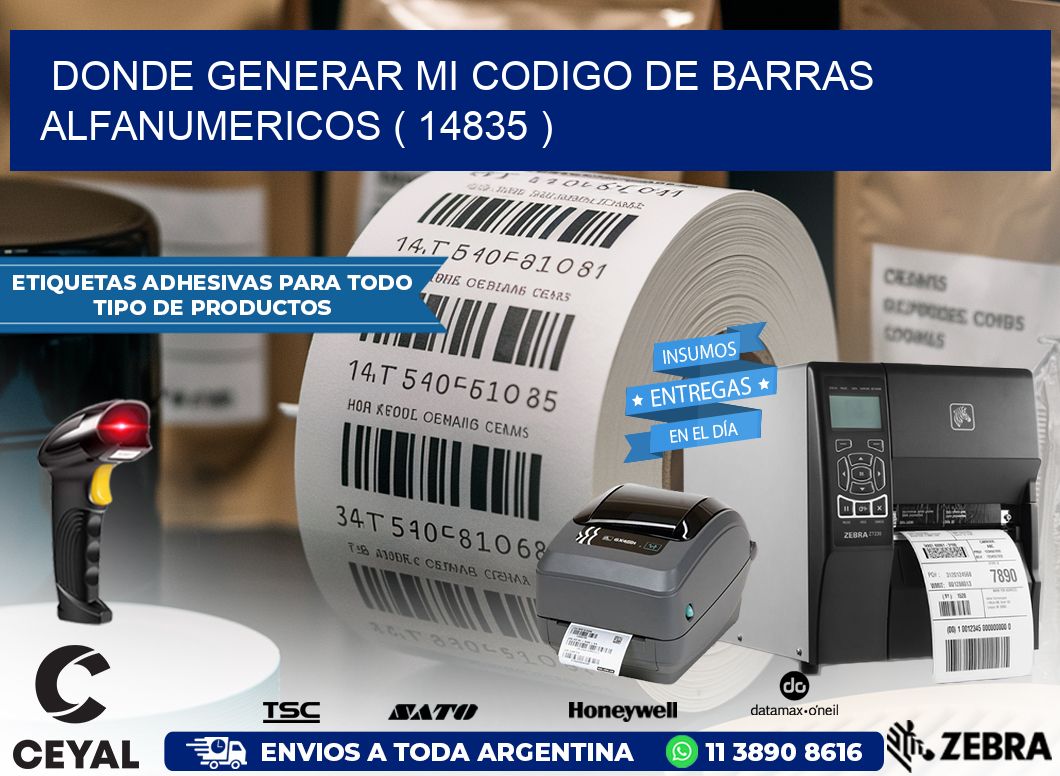 DONDE GENERAR MI CODIGO DE BARRAS ALFANUMERICOS ( 14835 )