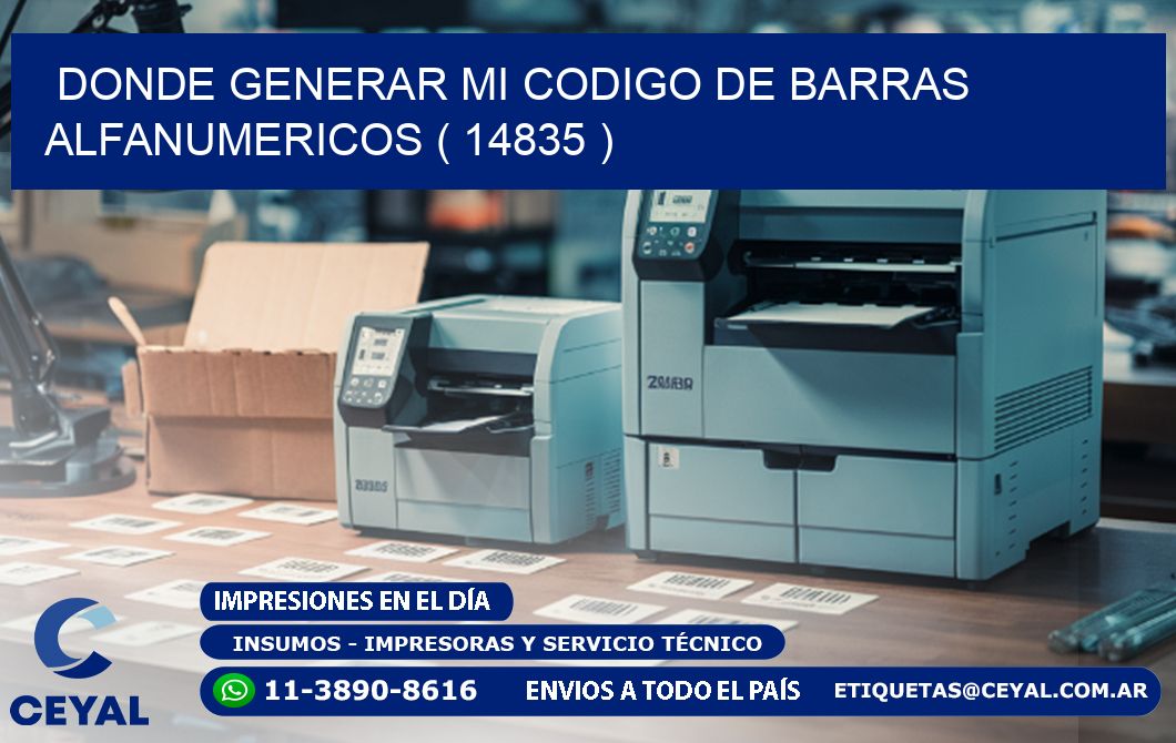 DONDE GENERAR MI CODIGO DE BARRAS ALFANUMERICOS ( 14835 )