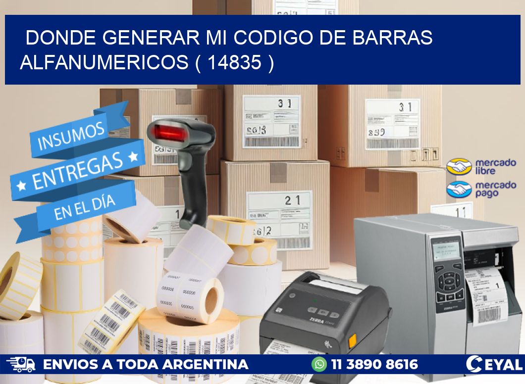DONDE GENERAR MI CODIGO DE BARRAS ALFANUMERICOS ( 14835 )