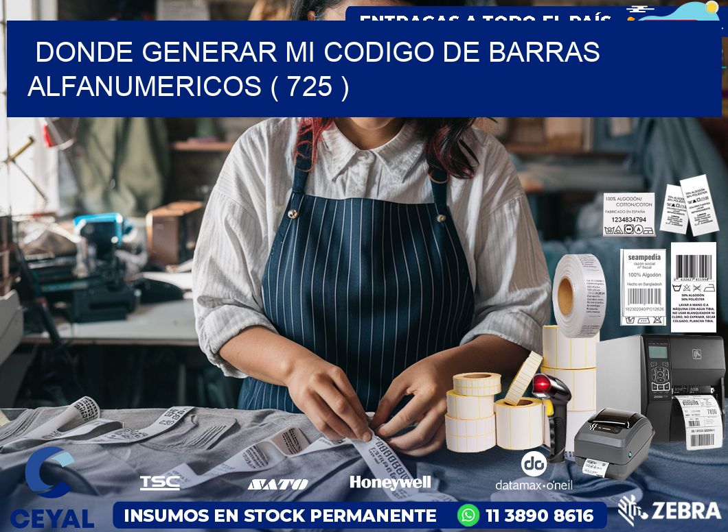 DONDE GENERAR MI CODIGO DE BARRAS ALFANUMERICOS ( 725 )