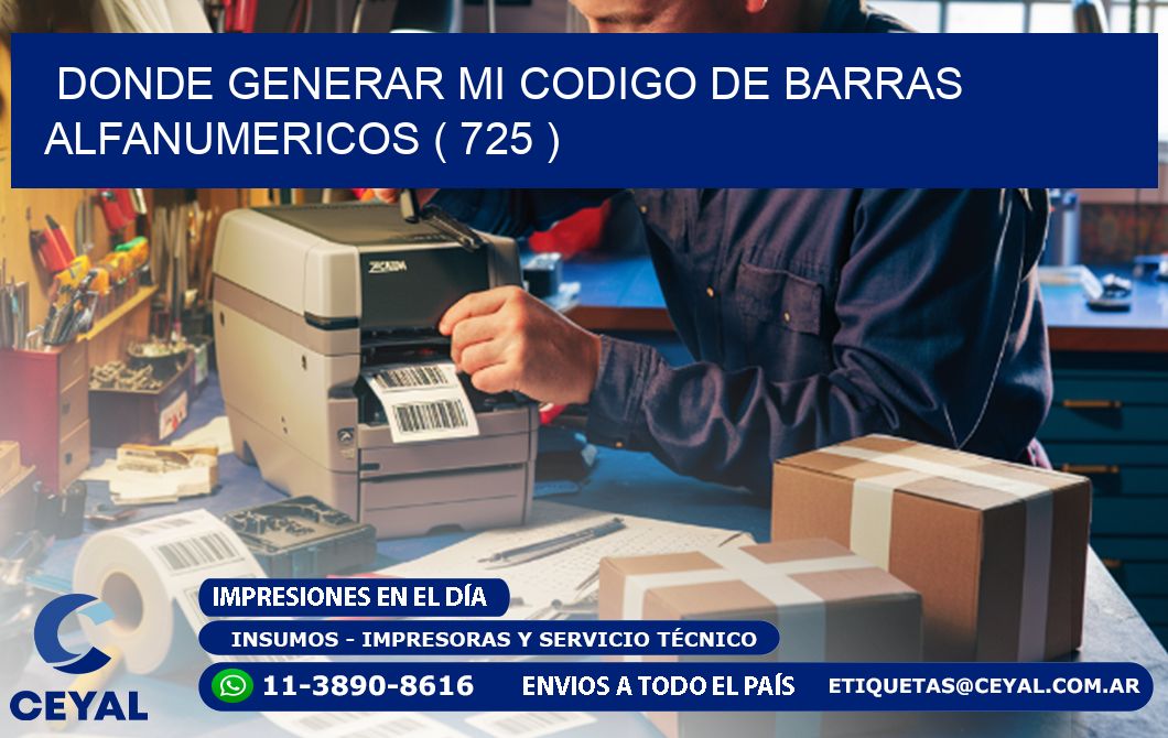 DONDE GENERAR MI CODIGO DE BARRAS ALFANUMERICOS ( 725 )