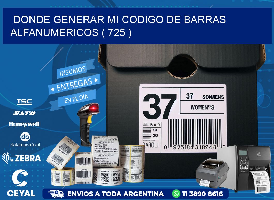 DONDE GENERAR MI CODIGO DE BARRAS ALFANUMERICOS ( 725 )