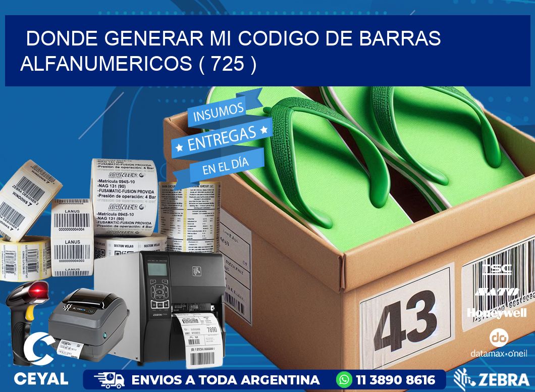 DONDE GENERAR MI CODIGO DE BARRAS ALFANUMERICOS ( 725 )