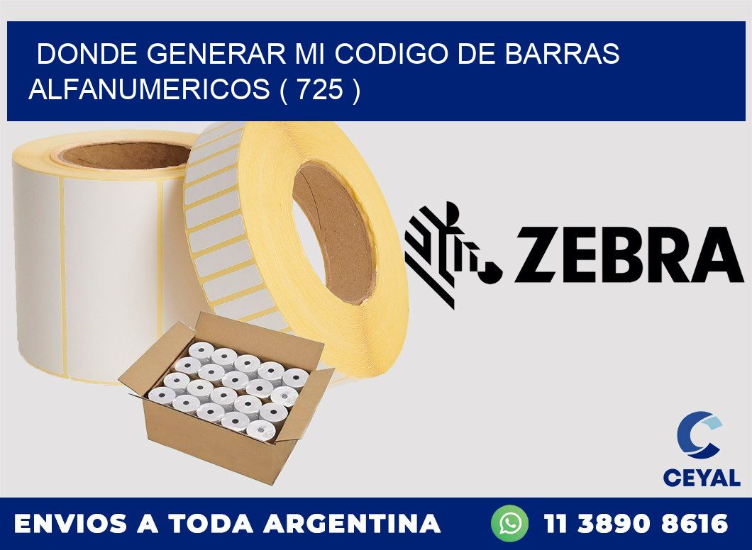 DONDE GENERAR MI CODIGO DE BARRAS ALFANUMERICOS ( 725 )