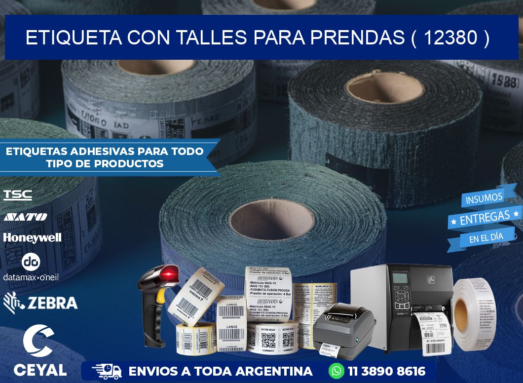 ETIQUETA CON TALLES PARA PRENDAS ( 12380 )