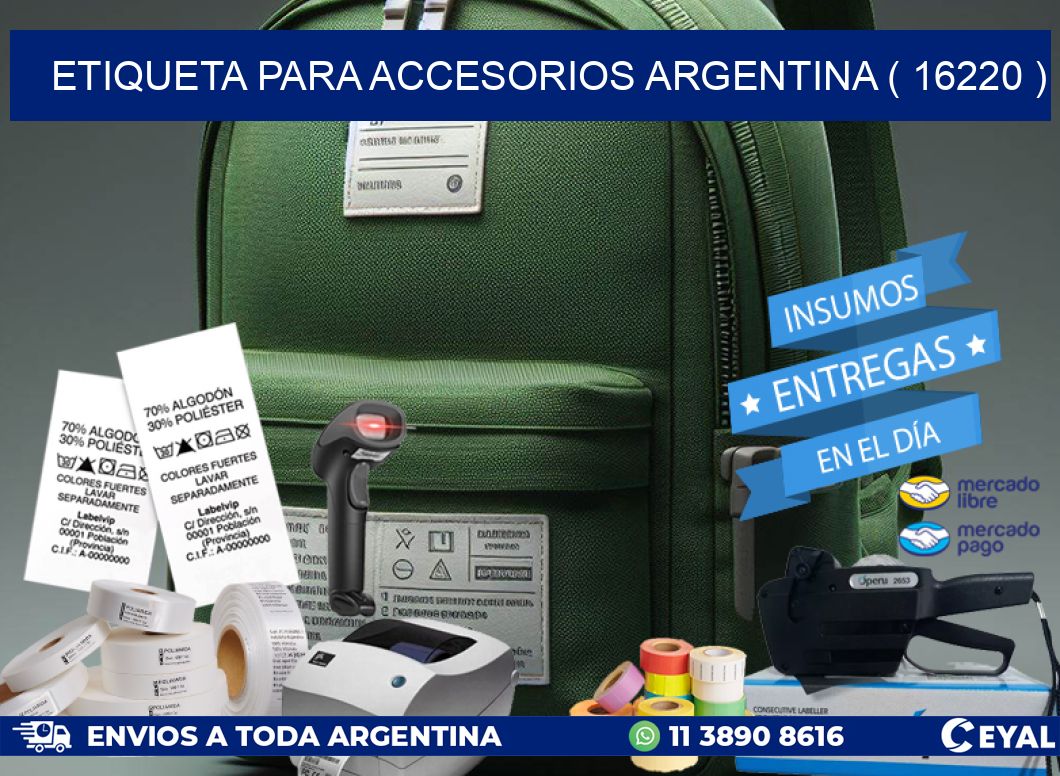 ETIQUETA PARA ACCESORIOS ARGENTINA ( 16220 )