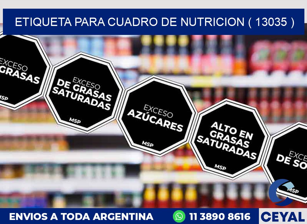 ETIQUETA PARA CUADRO DE NUTRICION ( 13035 )