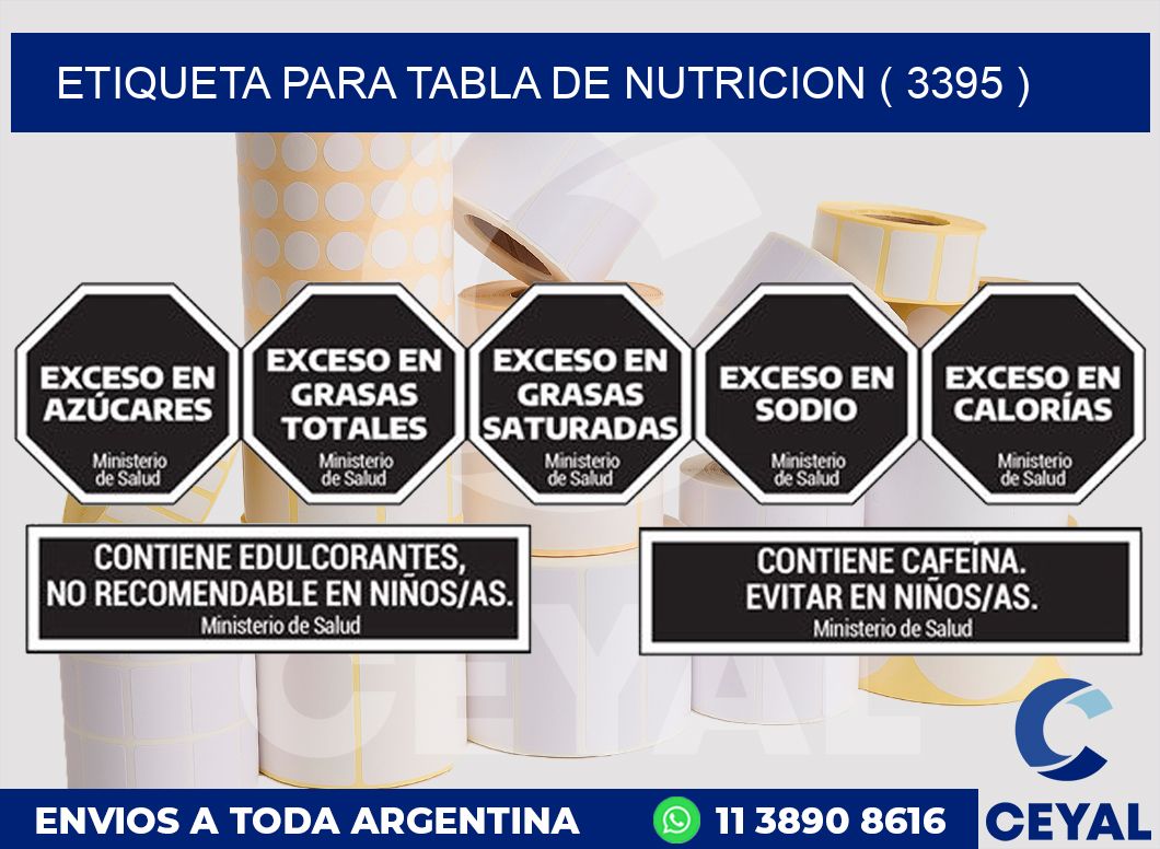 ETIQUETA PARA TABLA DE NUTRICION ( 3395 )