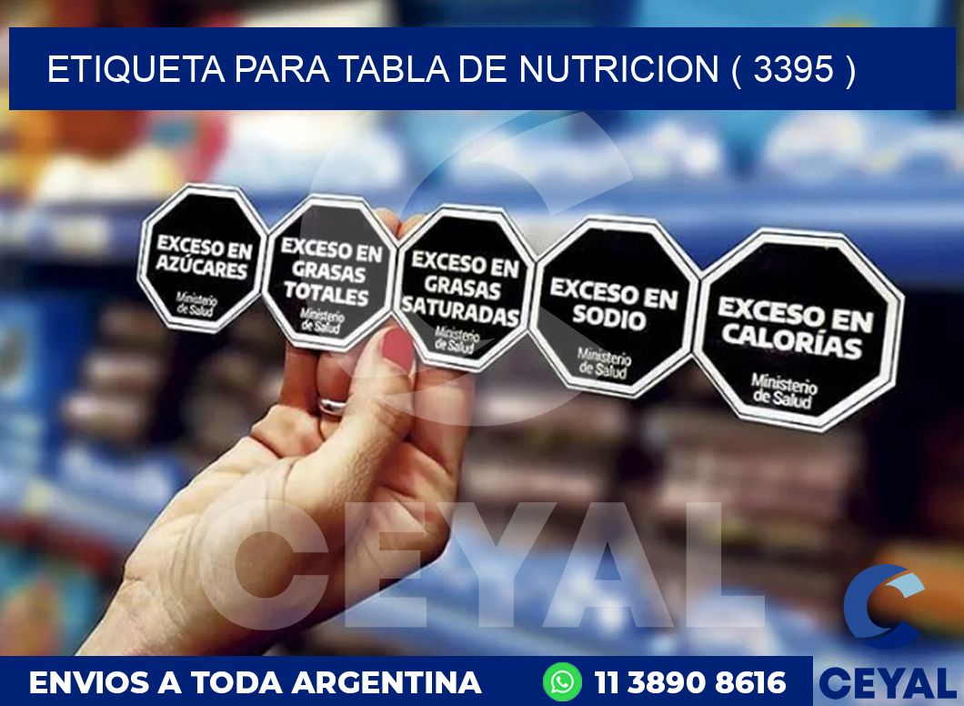 ETIQUETA PARA TABLA DE NUTRICION ( 3395 )