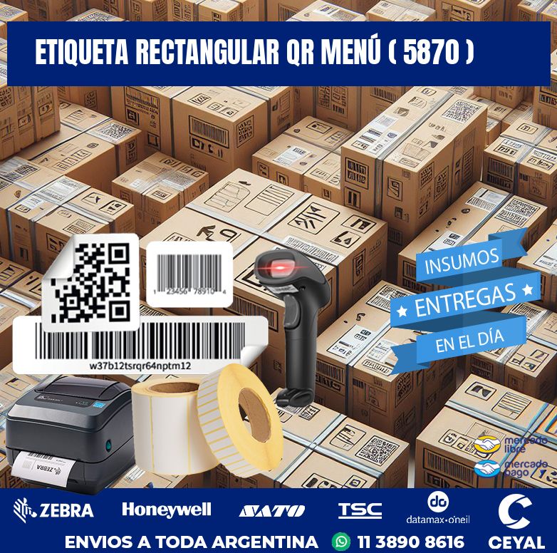 ETIQUETA RECTANGULAR QR MENÚ ( 5870 )