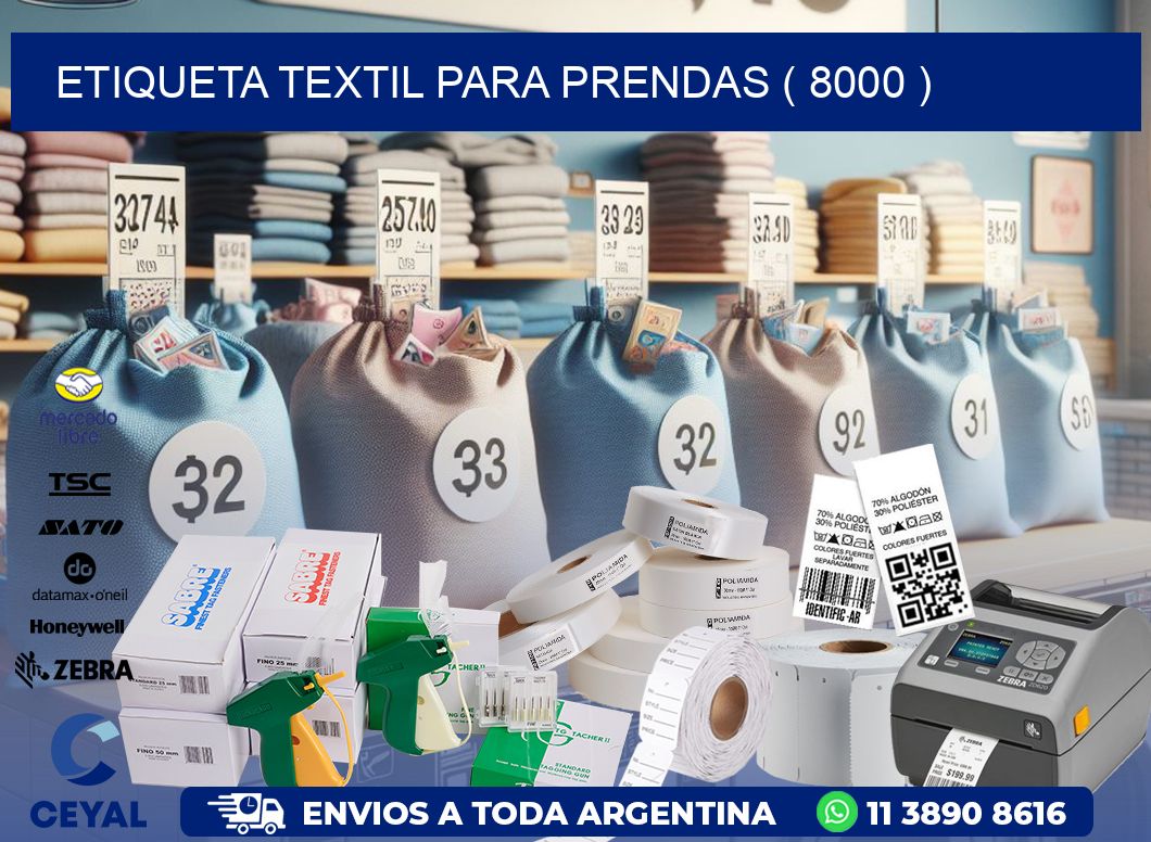 ETIQUETA TEXTIL PARA PRENDAS ( 8000 )