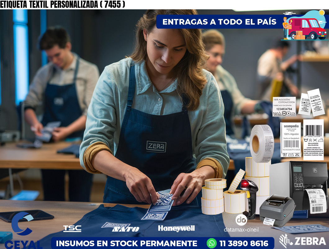 ETIQUETA TEXTIL PERSONALIZADA ( 7455 )
