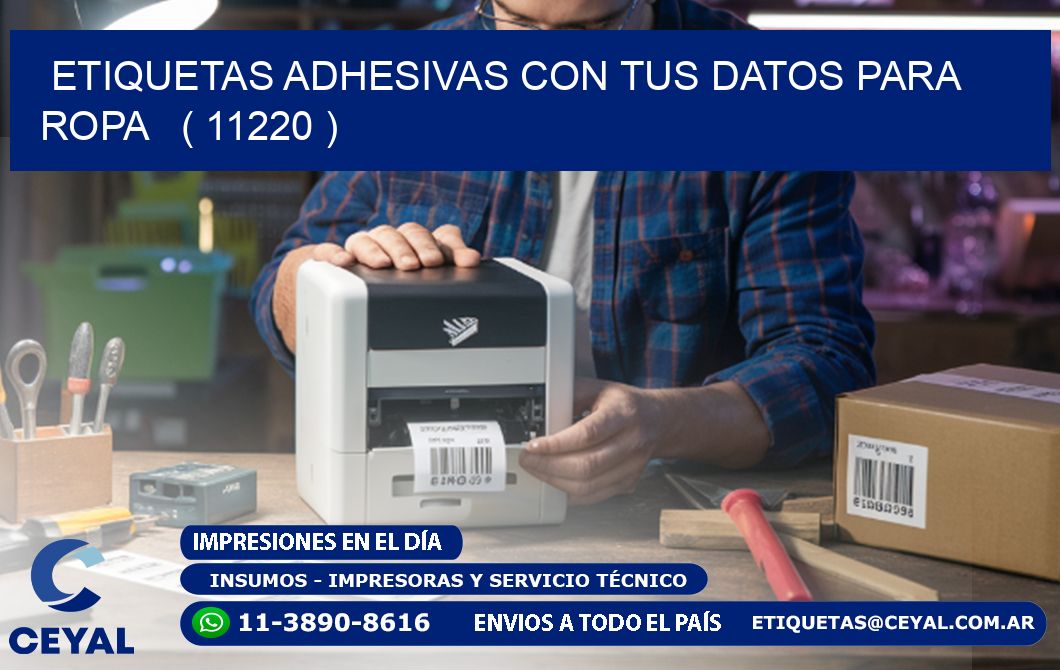 ETIQUETAS ADHESIVAS CON TUS DATOS PARA ROPA   ( 11220 )