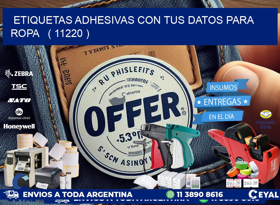 ETIQUETAS ADHESIVAS CON TUS DATOS PARA ROPA   ( 11220 )