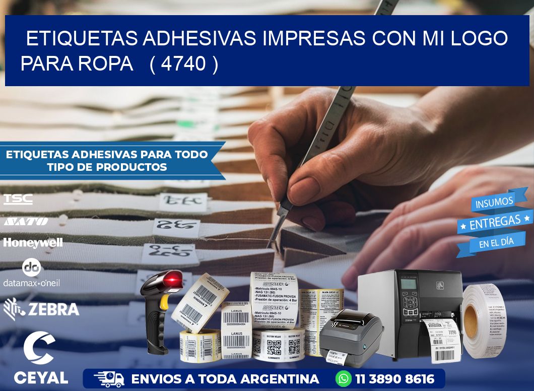 ETIQUETAS ADHESIVAS IMPRESAS CON MI LOGO PARA ROPA   ( 4740 )