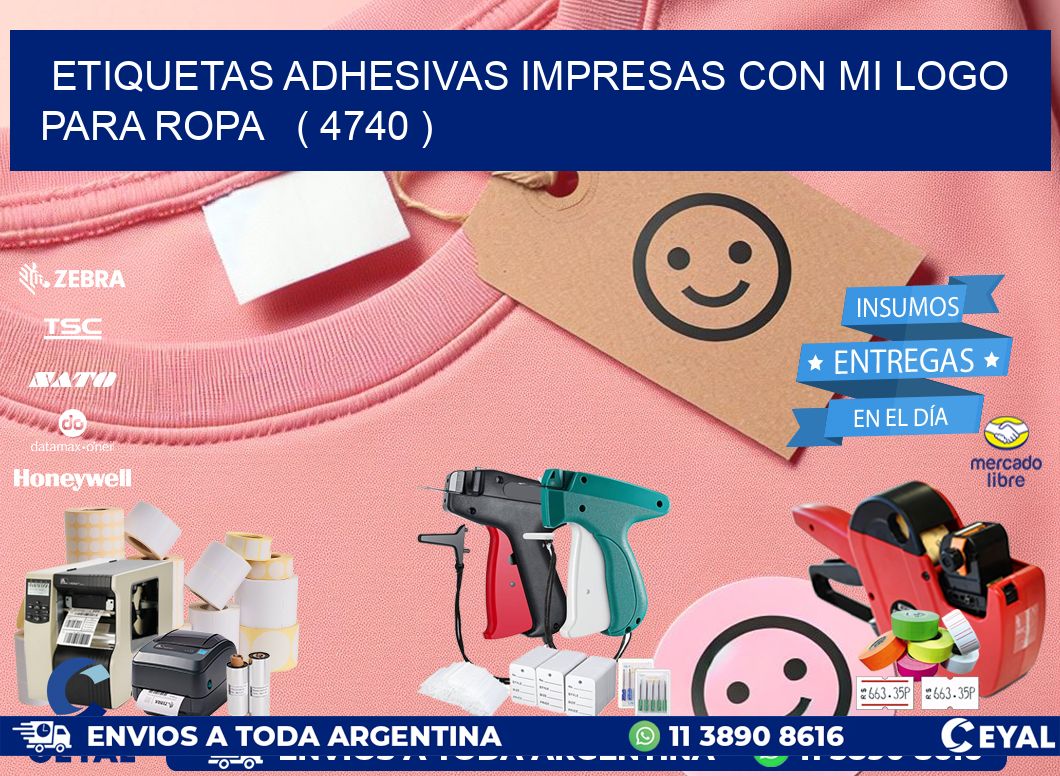 ETIQUETAS ADHESIVAS IMPRESAS CON MI LOGO PARA ROPA   ( 4740 )