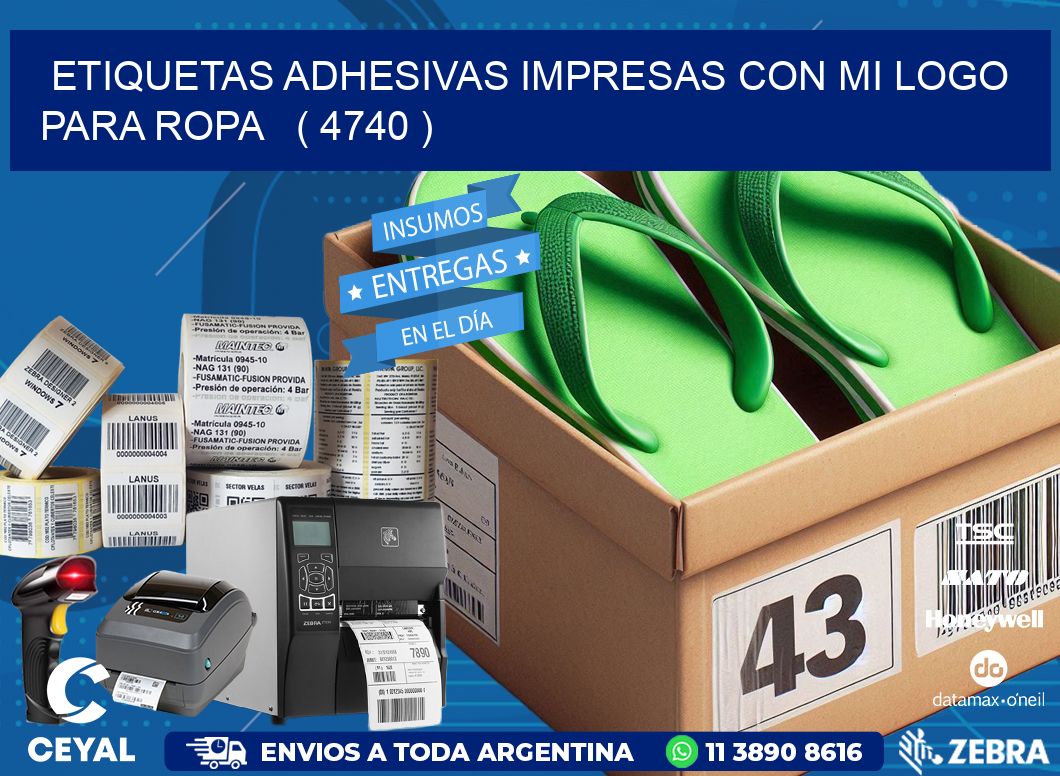 ETIQUETAS ADHESIVAS IMPRESAS CON MI LOGO PARA ROPA   ( 4740 )