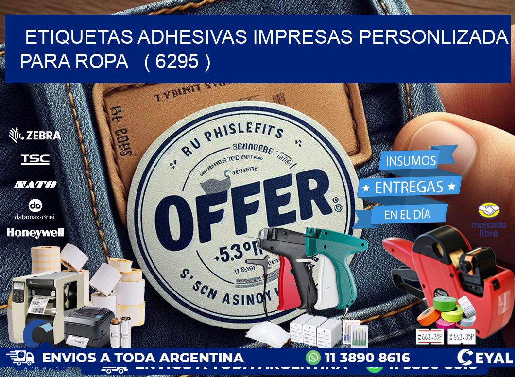 ETIQUETAS ADHESIVAS IMPRESAS PERSONLIZADA PARA ROPA   ( 6295 )