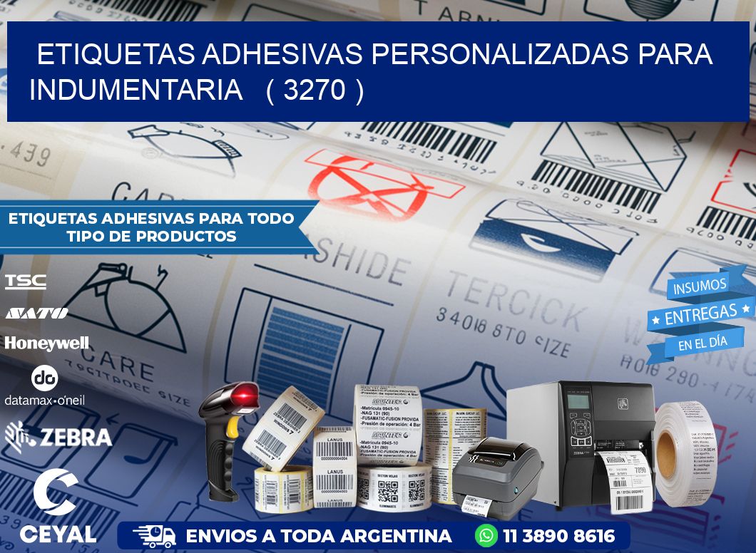 ETIQUETAS ADHESIVAS PERSONALIZADAS PARA INDUMENTARIA   ( 3270 )