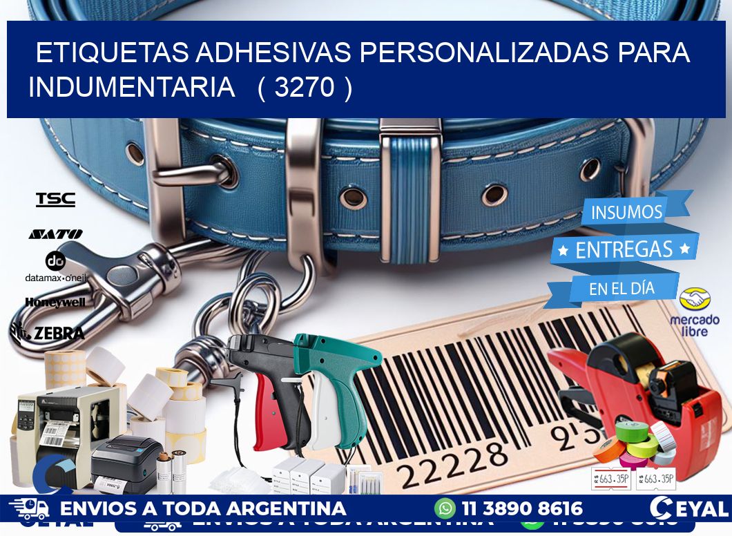 ETIQUETAS ADHESIVAS PERSONALIZADAS PARA INDUMENTARIA   ( 3270 )