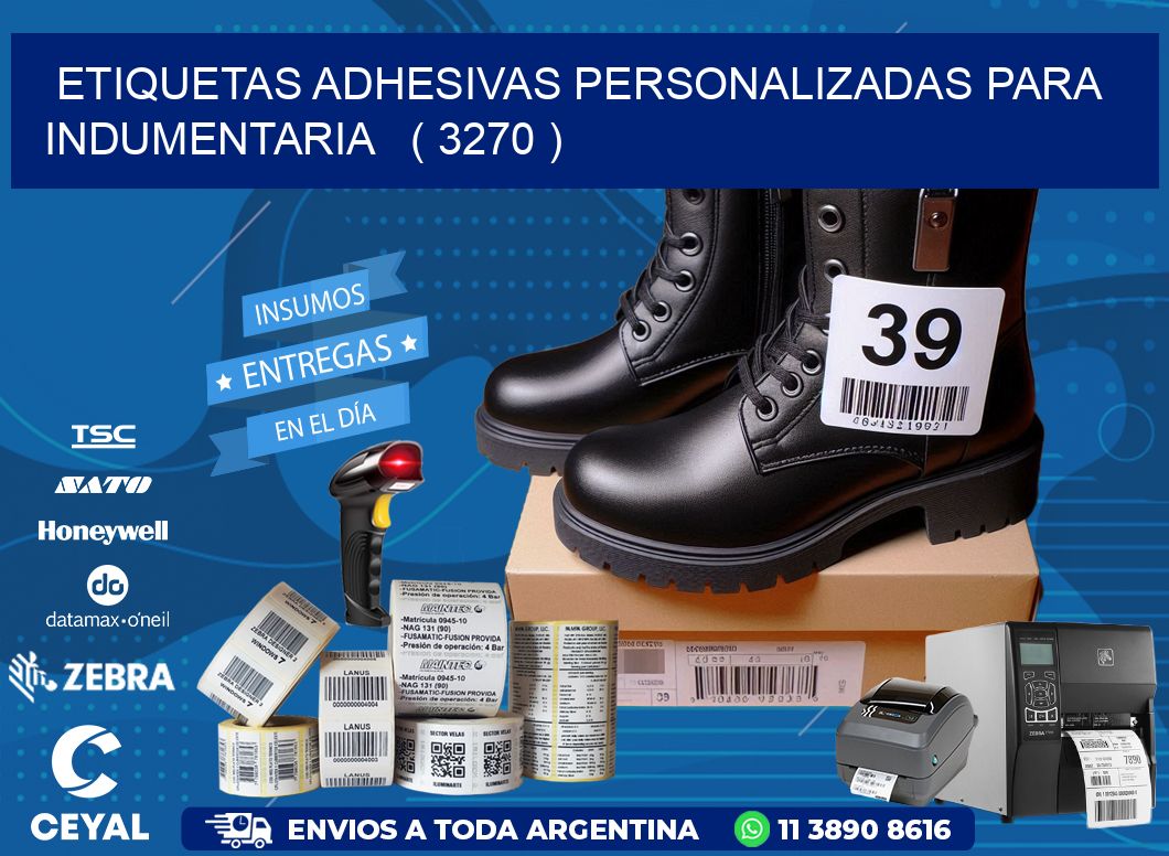 ETIQUETAS ADHESIVAS PERSONALIZADAS PARA INDUMENTARIA   ( 3270 )
