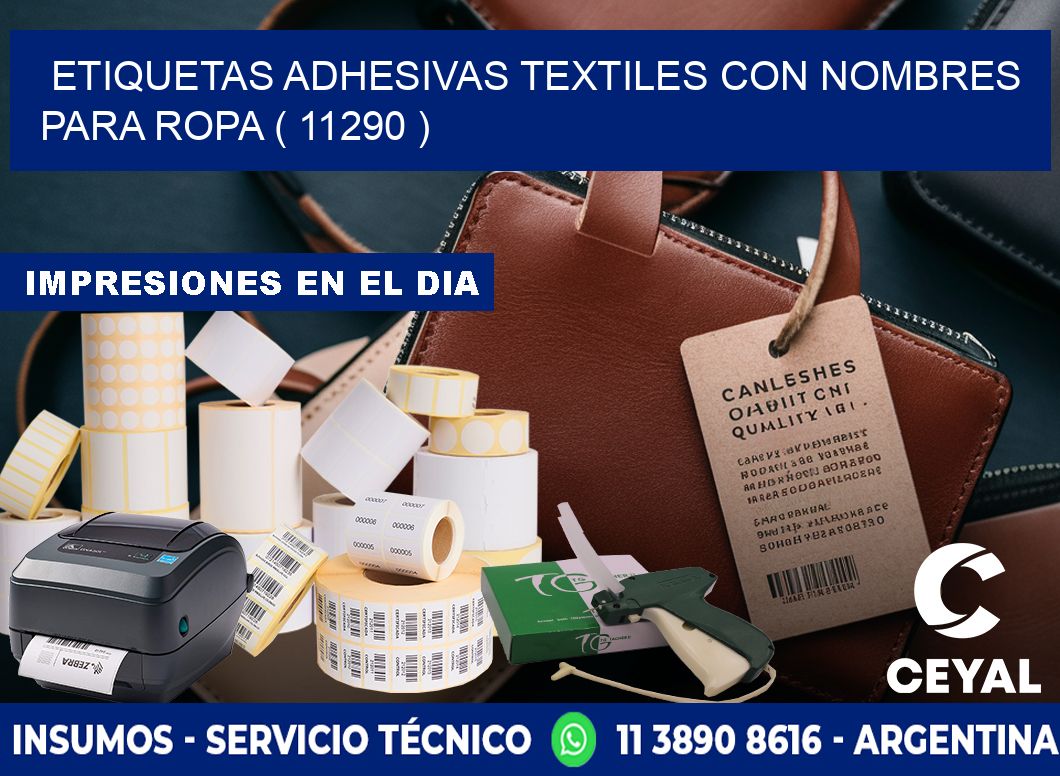 ETIQUETAS ADHESIVAS TEXTILES CON NOMBRES PARA ROPA ( 11290 )