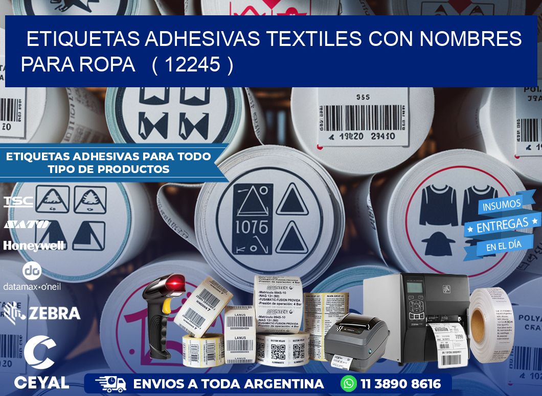 ETIQUETAS ADHESIVAS TEXTILES CON NOMBRES PARA ROPA   ( 12245 )