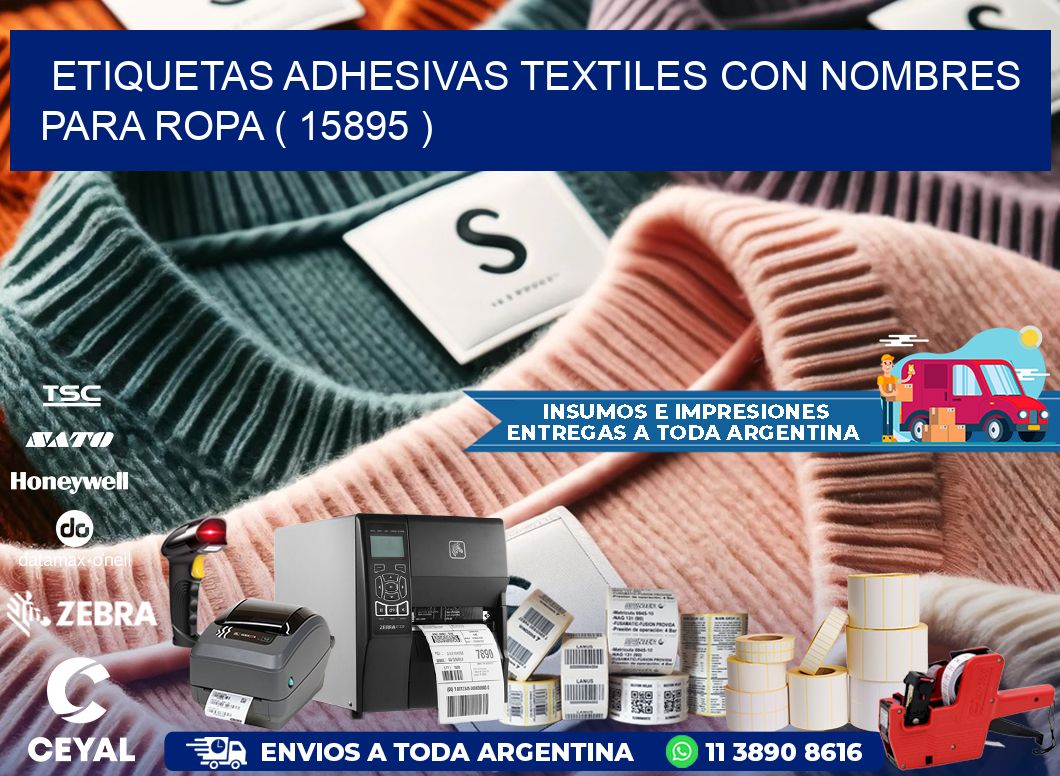 ETIQUETAS ADHESIVAS TEXTILES CON NOMBRES PARA ROPA ( 15895 )