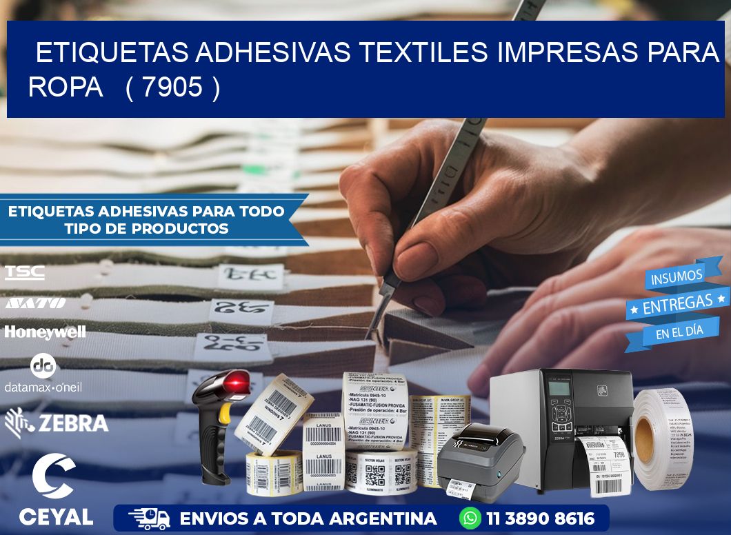 ETIQUETAS ADHESIVAS TEXTILES IMPRESAS PARA ROPA   ( 7905 )