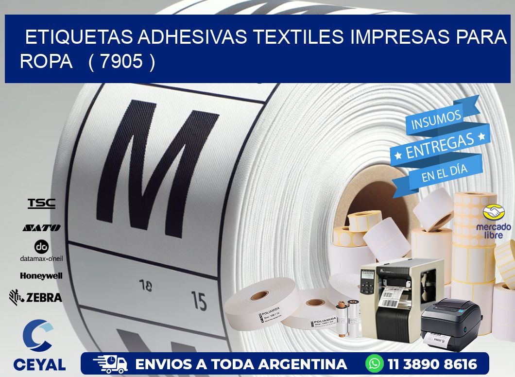 ETIQUETAS ADHESIVAS TEXTILES IMPRESAS PARA ROPA   ( 7905 )