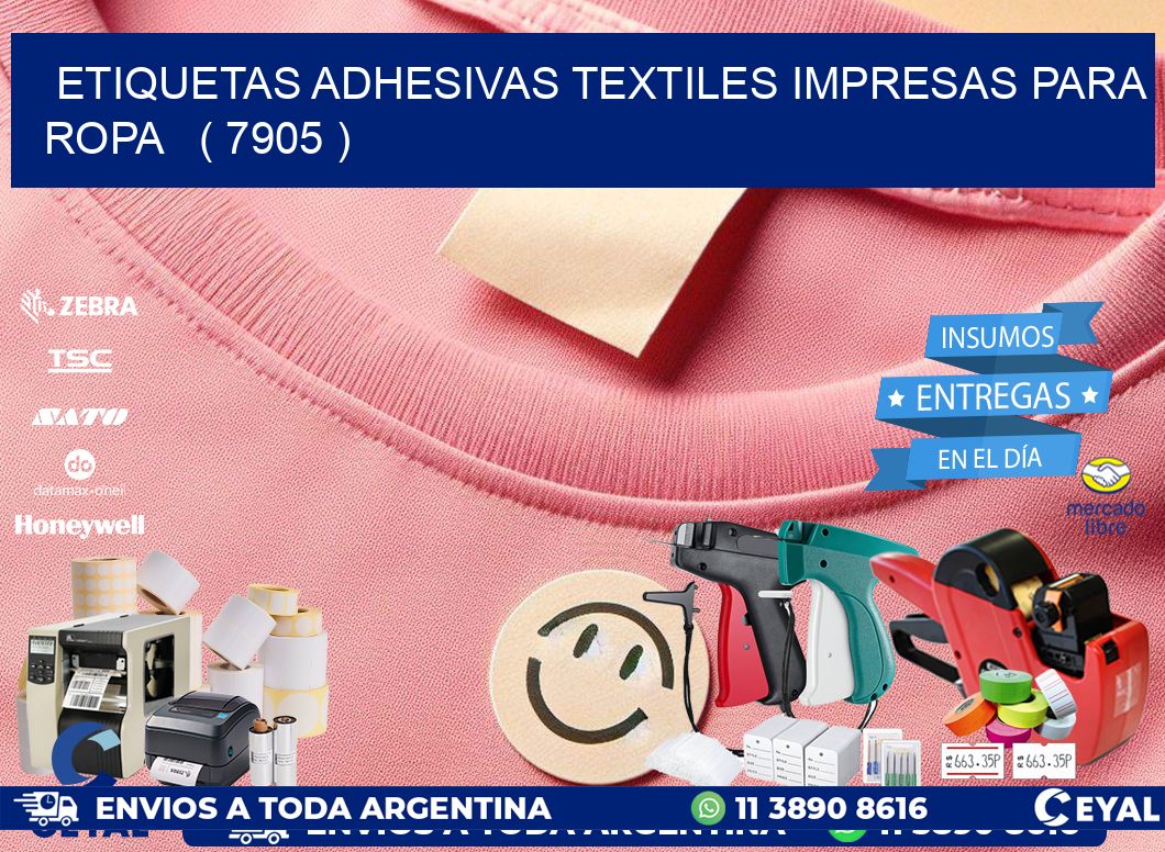 ETIQUETAS ADHESIVAS TEXTILES IMPRESAS PARA ROPA   ( 7905 )