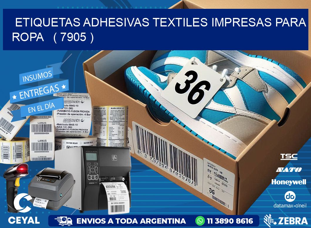 ETIQUETAS ADHESIVAS TEXTILES IMPRESAS PARA ROPA   ( 7905 )